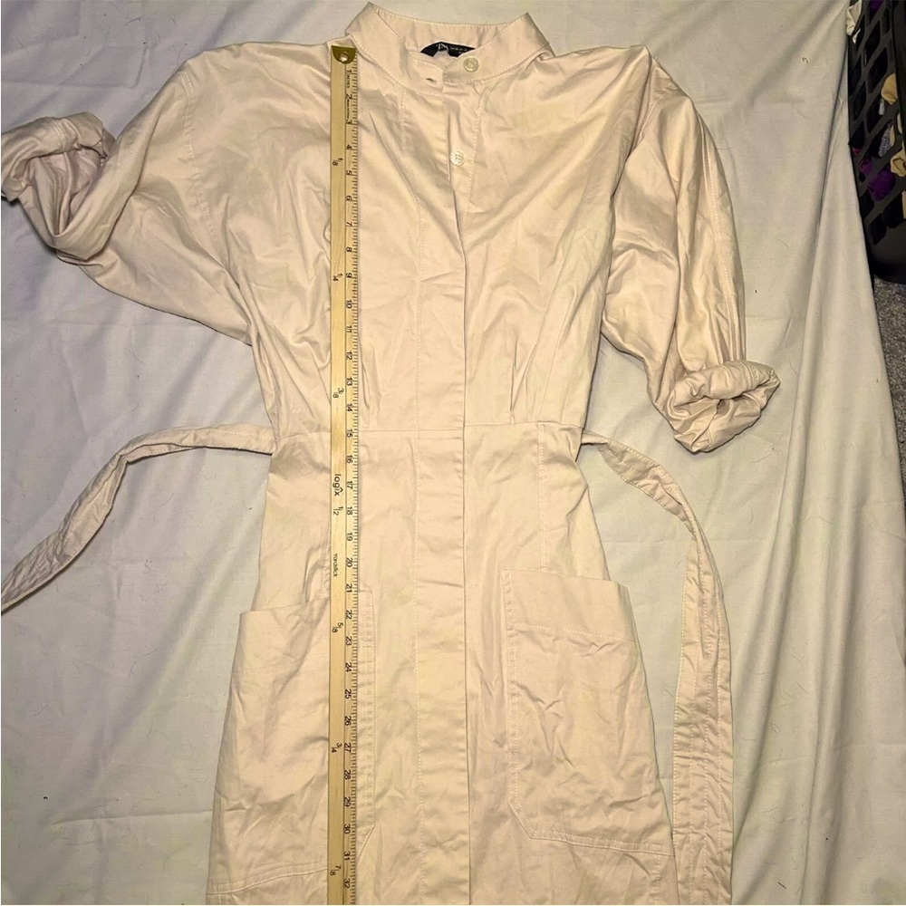 Zara Women's Tan Long Sleeve Belted Shirt Dress Size S - Picture 5 of 6